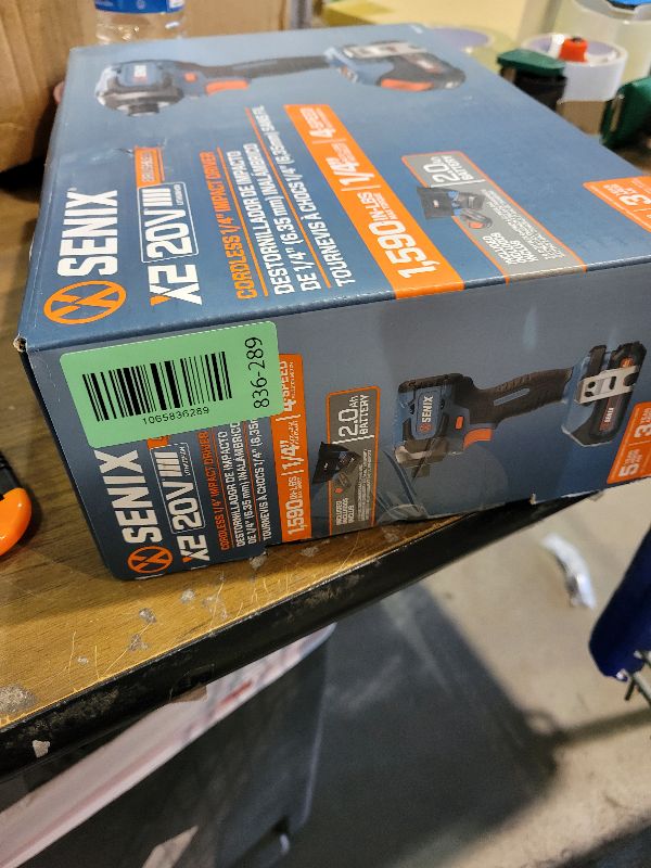 Photo 1 of SENIX X2 20 Volt Max* 3/8-Inch Cordless Impact Wrench, Brushless Motor, 365 Foot-Pounds of Max Torque, 4-Speed, Includes Storage Bag, Battery and Charger Included (PDWX2-M11)