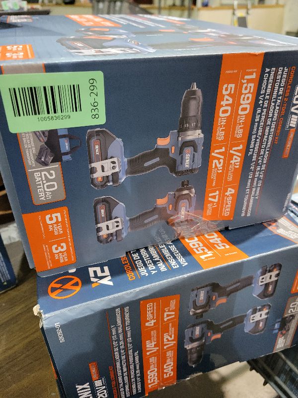 Photo 1 of SENIX X2 20 Volt Max* 2-Piece Cordless Power Tool Kit with Battery Powered 1/2-Inch Drill Driver and 1/4-Inch Impact Driver, Includes Storage Bag, 2 2.0 Ah Batteries & Charger (S2K2B2-01)
