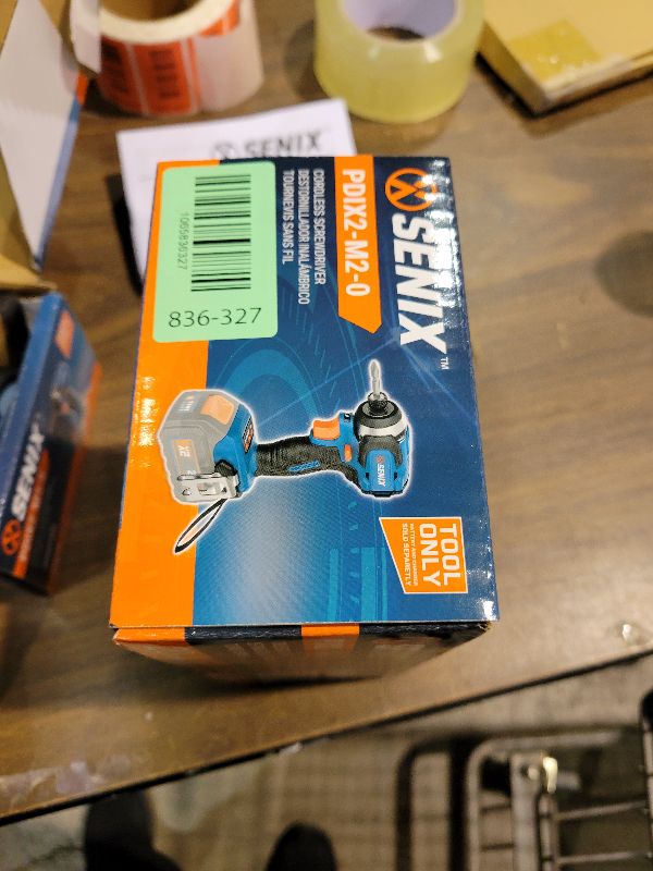 Photo 1 of SENIX PDIX2-M2-0 20 Volt Max* X2 1/4-Inch Cordless Impact Driver, 4-Speed Battery Screwdriver with Brushless Motor and LED Light, 130 Foot-Pounds of Max Torque, Tool Only, Battery Not Included