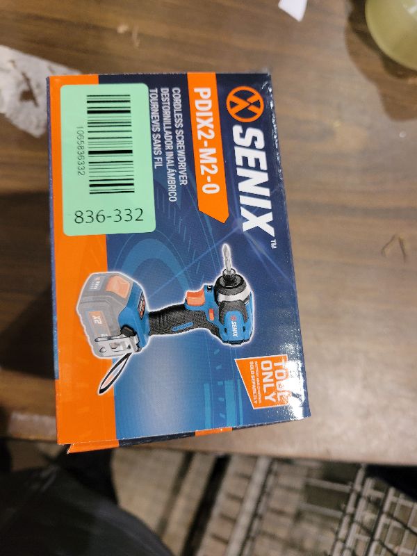 Photo 1 of SENIX PDIX2-M2-0 20 Volt Max* X2 1/4-Inch Cordless Impact Driver, 4-Speed Battery Screwdriver with Brushless Motor and LED Light, 130 Foot-Pounds of Max Torque, Tool Only, Battery Not Included