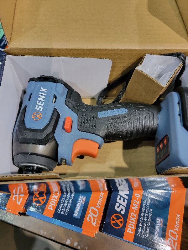 Photo 1 of SENIX PDIX2-M2-0 20 Volt Max* X2 1/4-Inch Cordless Impact Driver, 4-Speed Battery Screwdriver with Brushless Motor and LED Light, 130 Foot-Pounds of Max Torque, Tool Only, Battery Not Included