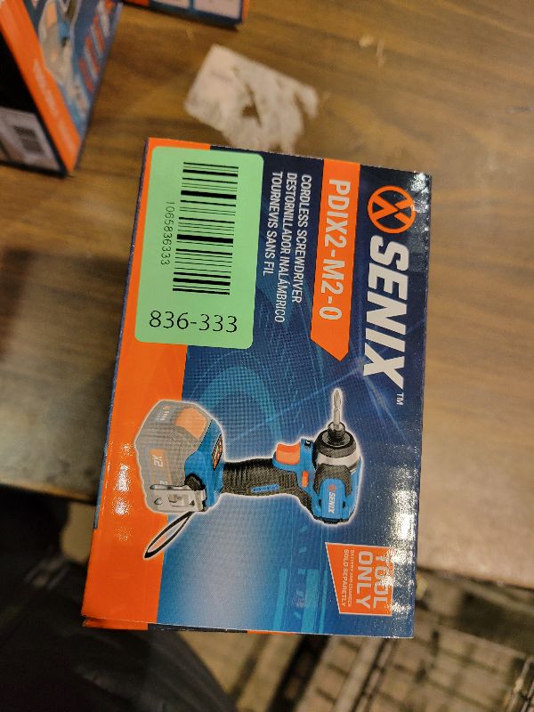 Photo 1 of SENIX PDIX2-M2-0 20 Volt Max* X2 1/4-Inch Cordless Impact Driver, 4-Speed Battery Screwdriver with Brushless Motor and LED Light, 130 Foot-Pounds of Max Torque, Tool Only, Battery Not Included