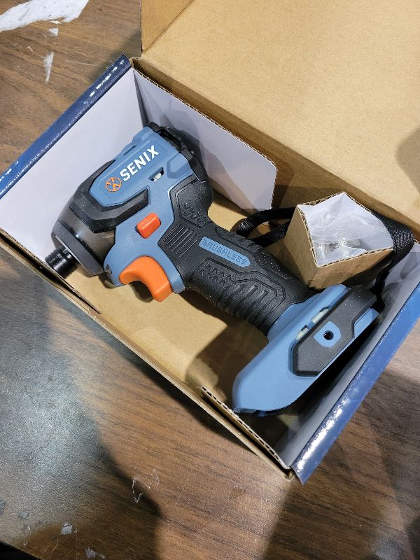 Photo 1 of SENIX PDIX2-M2-0 20 Volt Max* X2 1/4-Inch Cordless Impact Driver, 4-Speed Battery Screwdriver with Brushless Motor and LED Light, 130 Foot-Pounds of Max Torque, Tool Only, Battery Not Included
