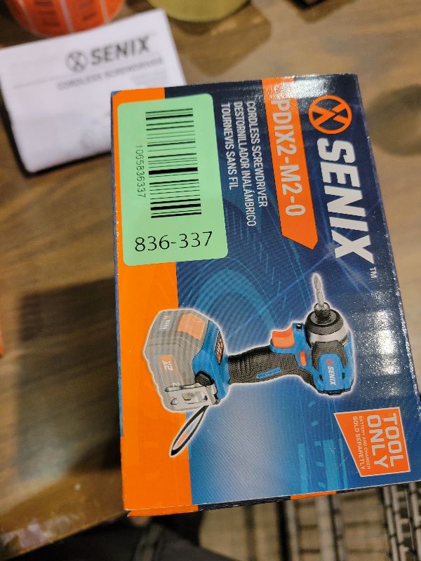 Photo 1 of SENIX PDIX2-M2-0 20 Volt Max* X2 1/4-Inch Cordless Impact Driver, 4-Speed Battery Screwdriver with Brushless Motor and LED Light, 130 Foot-Pounds of Max Torque, Tool Only, Battery Not Included