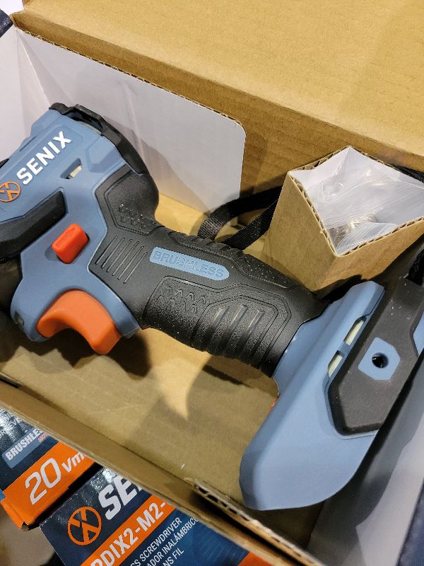 Photo 1 of SENIX PDIX2-M2-0 20 Volt Max* X2 1/4-Inch Cordless Impact Driver, 4-Speed Battery Screwdriver with Brushless Motor and LED Light, 130 Foot-Pounds of Max Torque, Tool Only, Battery Not Included