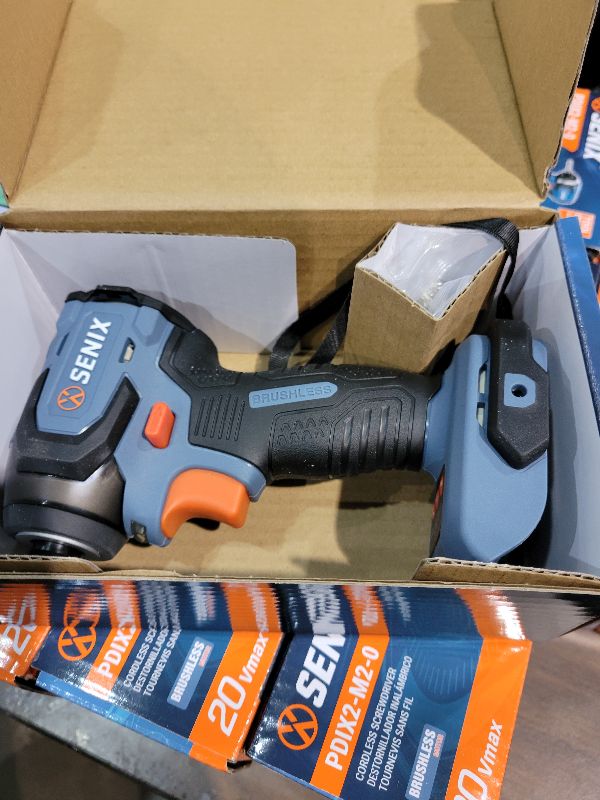 Photo 1 of SENIX PDIX2-M2-0 20 Volt Max* X2 1/4-Inch Cordless Impact Driver, 4-Speed Battery Screwdriver with Brushless Motor and LED Light, 130 Foot-Pounds of Max Torque, Tool Only, Battery Not Included