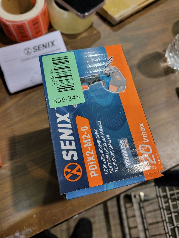 Photo 1 of SENIX PDIX2-M2-0 20 Volt Max* X2 1/4-Inch Cordless Impact Driver, 4-Speed Battery Screwdriver with Brushless Motor and LED Light, 130 Foot-Pounds of Max Torque, Tool Only, Battery Not Included