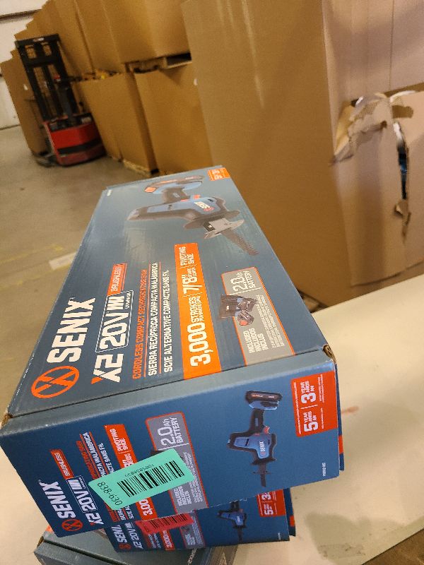 Photo 1 of SENIX PSRX2-M2-0 X2 20 Volt Max* 7/8-Inch Compact Reciprocating Saw Power Tool Set, Variable Speed, 3000 SPM Max, Tool-Less Blade Clamp, 3-Mode LED Light, Tool Only, Battery Not Included