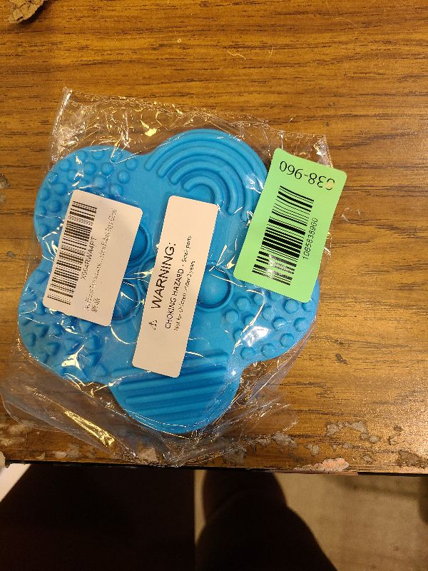 Photo 1 of 1pcs Function Pop?2-in-1? Fidget Toys Sensory Stone for Kids? Textured Soft Worry Stone for Autism Kids Calming - Fidget Stress Toys for Students Anxiety Relief - Small Prizes Fidget Toys (Blue)