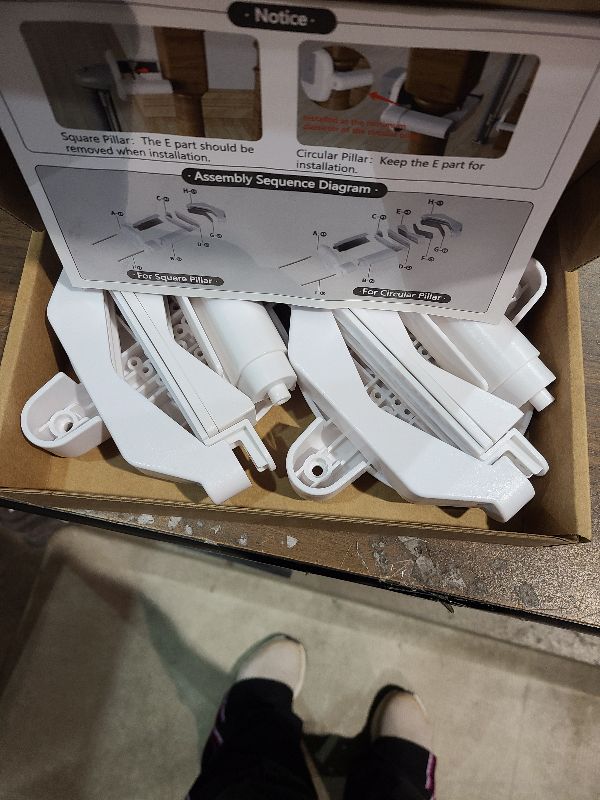 Photo 1 of ?Upgrade? 2 Pcs Baby Gate Banister Adapter – No?Drill Stair Railing Mount, Fits 2–3.5? Round/Square Posts, Compatible with Baby & Pet Safety Gates(White, Standard-W)