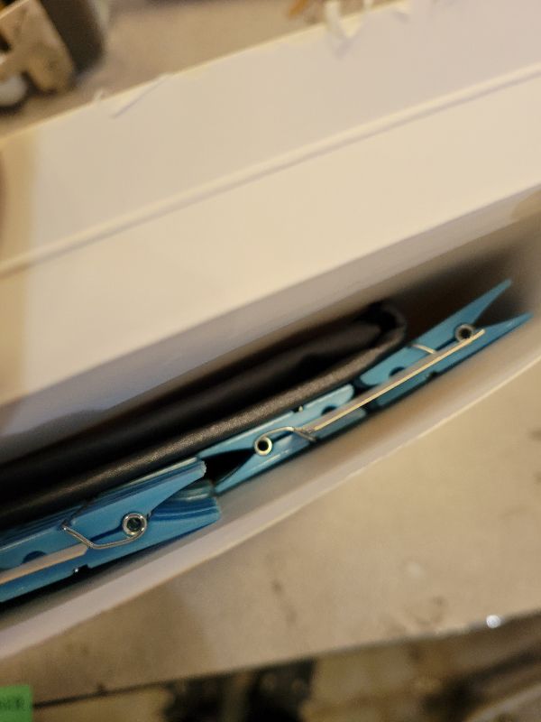 Photo 1 of 100PCS Baby Shower Clothespins Games Boy Plastic Clothes Pin with Storage Bag Mini Blue Pin Bulk 1.4 inch for Party Decorations, DIY Crafts