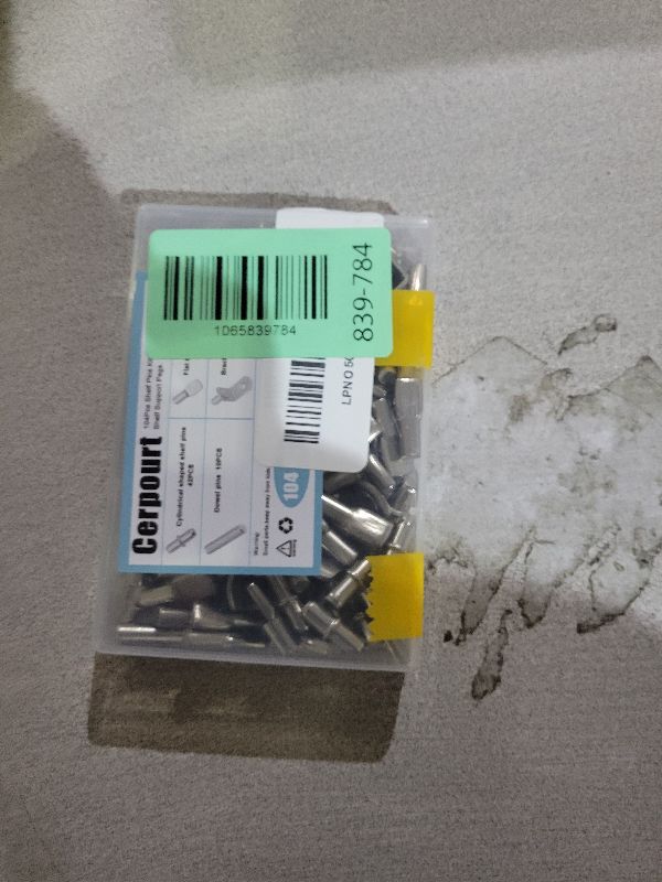 Photo 1 of 104Pcs Shelf Pins Kit,4 Styles Nickel Plated Shelf Support Pegs,Bookshelf Pegs for Shelves,Cabinet Shelf Bracket Pegs Shelf Pins Holders for Kitchen Furniture & Closet ( 5mm & 1/4inch )