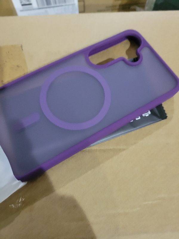 Photo 1 of [4 in 1] Magnetic for Samsung Galaxy S25 Case, 2 Pics Privacy Screen Protectors and 1 Pic Camera Protector, Fit for MagSafe, Military Grade Shockproof Translucent Matte Galaxy S25 Cover 6.2“ , Purple