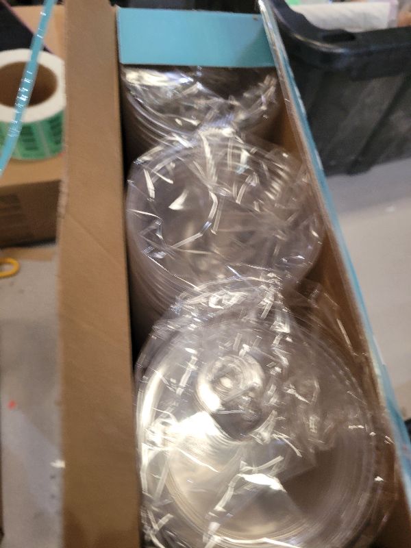 Photo 1 of [100 PACK] 12 oz Clear Plastic Cups With Strawless Sip Lids, Disposable Plastic Cups With Sip Through Lids for Ice Coffee, Smoothie, Slurpee, or Any Cold Drinks