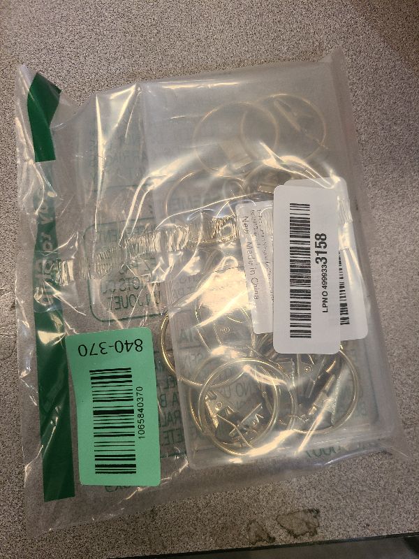 Photo 1 of 16 Pack Curtain Rings with Clips, Window Clip Rings Curtain Hooks Hangers Clip Rings for Hanging Drapery Drapes Bows, Small 1.26 Inch Diameter, Fits up to 1" Rod, Gold