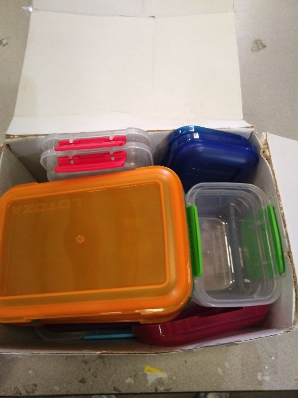 Photo 1 of 10 Pcs Set Food Storage Containers with Lids BPA Free Plastic Snap Lock Container Kitchen Pantry Organization for Meal Prep Lunch Salad Leftover Fruit Stackable Microwave Dishwasher Safe 5/12/29/68 oz