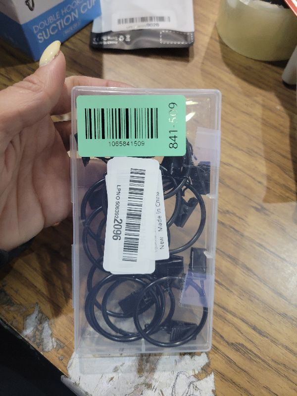 Photo 1 of 16 Pack Curtain Rings with Clips, Window Clip Rings Curtain Hooks Hangers Clip Rings for Hanging Drapery Drapes Bows, 1.5 Inch Diameter, Black
