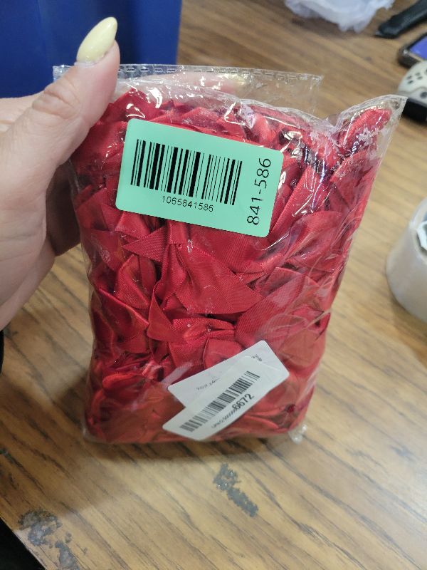 Photo 1 of 100 PCS Bows for Gift Wrapping, 2.75" Satin Ribbon Bows with Double-Sided Tape, Small Bows for Crafts, Bow Decor, Mini Bows Decorations for Party Baby Shower Birthday Wedding (Red)