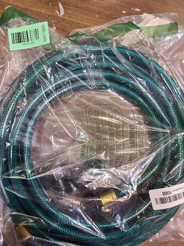 Photo 1 of 15FT Lightweight PVC Garden Hose: 1/2 Inch Flexible Hose with 3/4 Inch GHT and Shut Off Valve - Leak-Proof Design with Washers and Repair Connector for Small Yard Car Washing