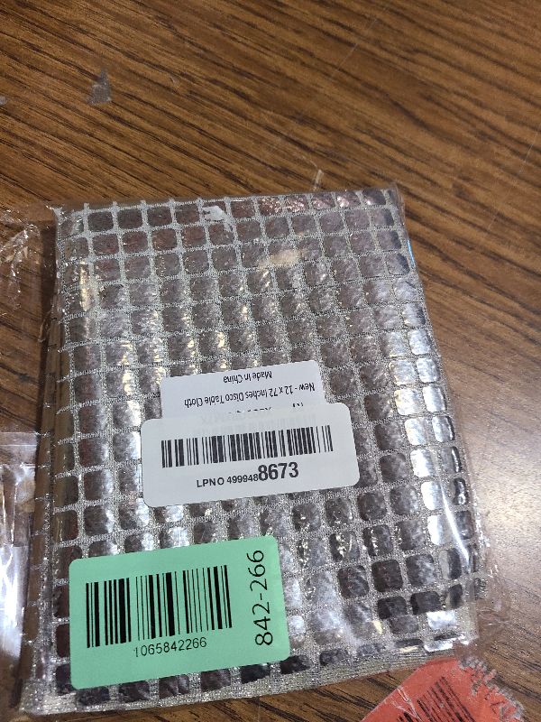 Photo 1 of 12 x 72 Inches Glitter Disco Table Runner - Retro 70s 80s Theme Decor - Silver Sequin - Bachelorette & Wedding Party Supplies