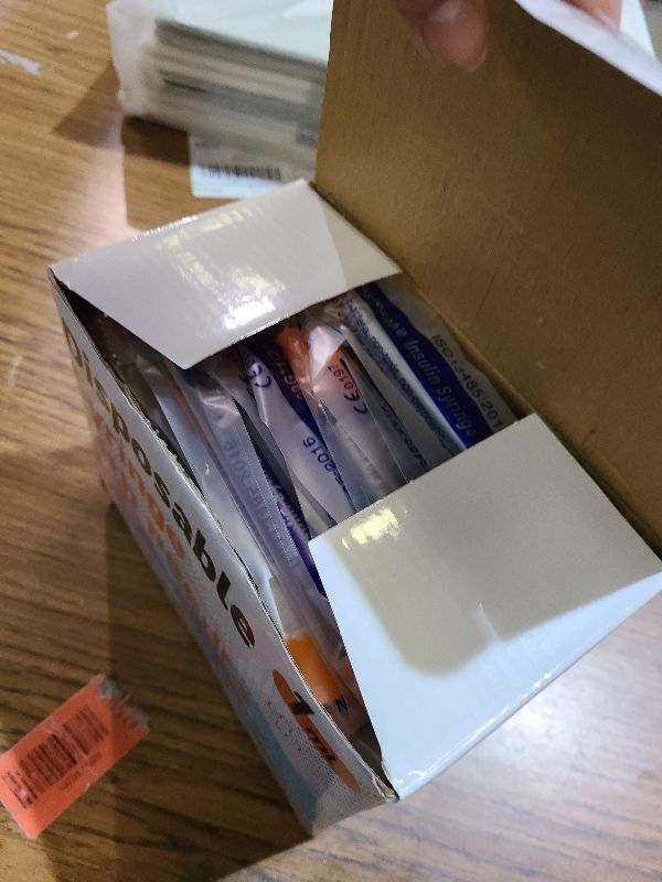 Photo 1 of 1ML Syringe, Lab Supplies Syringes 31G 1/4 Inch, Individually Wrapped, Pack of 100