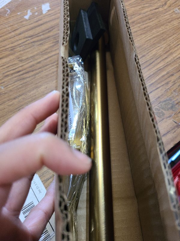 Photo 1 of 12-20 inch Short Adjustable Warm Gold Curtain Rods,1 inch Diameter Heavy Duty Side Curtain Rod Set with Aluminum Finals for Windows, Door, Drapery