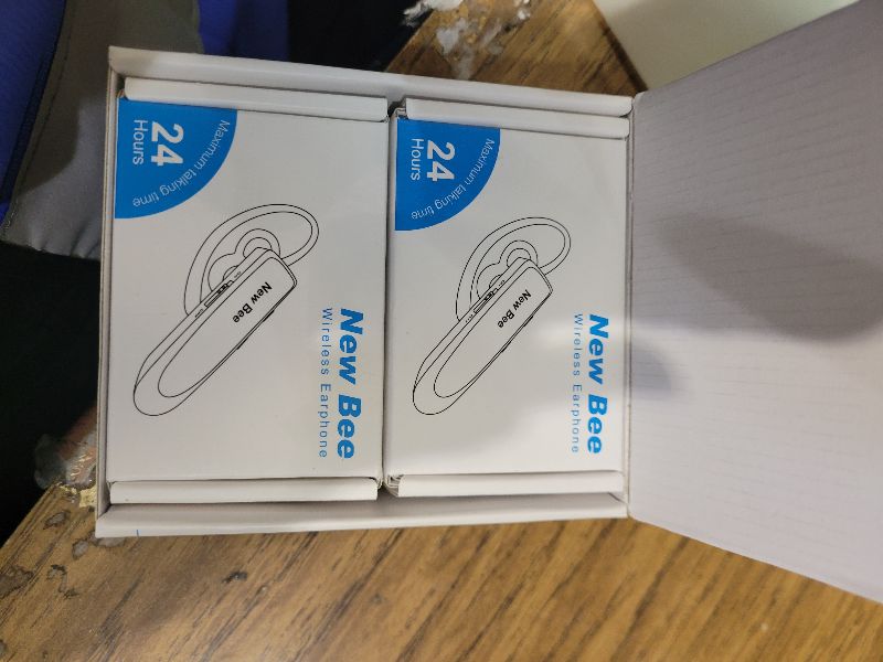 Photo 1 of [2 Pack] Bluetooth Earpiece Wireless Handsfree Headset V5.0 24 Hrs Driving with Mic 60 Days Standby Bluetooth Headset for iPhone Android Samsung Driver
