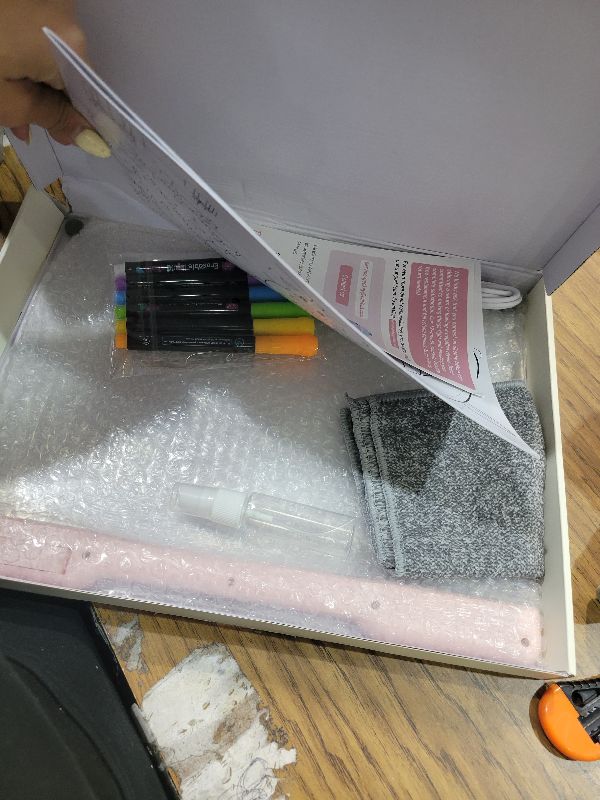 Photo 1 of 16-Inch Rechargeable Doodle Glow LED Note Board, 7-Color Light Modes, Neon Art Dry Erase Light Up Drawing Pad with Built-in Stand, Sketching Gift Toy for Kids/Girls/Teens, 5 Markers & Tracing Book