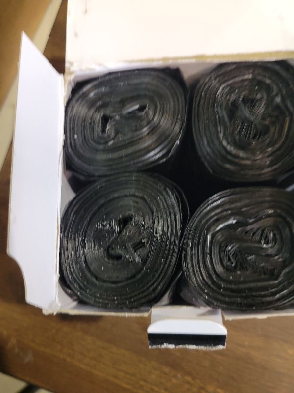 Photo 1 of 100 Count 17 Micron Extra Heavy Duty 4 Gallon Trash Bags, Sturdy & Tear-Resistant Small Trash Bags for Bathroom & Kitchen