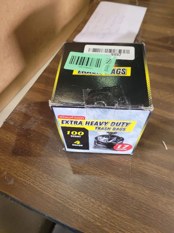 Photo 1 of 100 Count 17 Micron Extra Heavy Duty 4 Gallon Trash Bags, Sturdy & Tear-Resistant Small Trash Bags for Bathroom & Kitchen