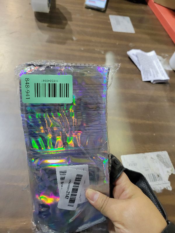 Photo 1 of 100 Pack Holographic Resealable Plastic Bags for Food Storage, Zipper Bags with Clear Front Window, Packaging Pouch for Small Business (100 Pack, 4x6 inch)