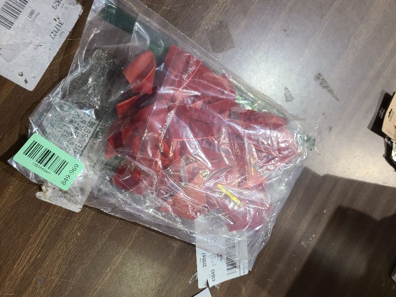 Photo 1 of 12 Pcs Red Velvet Bows for Christmas Tree 4 X 4 Inch, Small Christmas Bows for Gift Wrapping Rustic Crafts Bow for Tree, Wreaths Wrapping & Wedding Home Garland Decorations (Red)