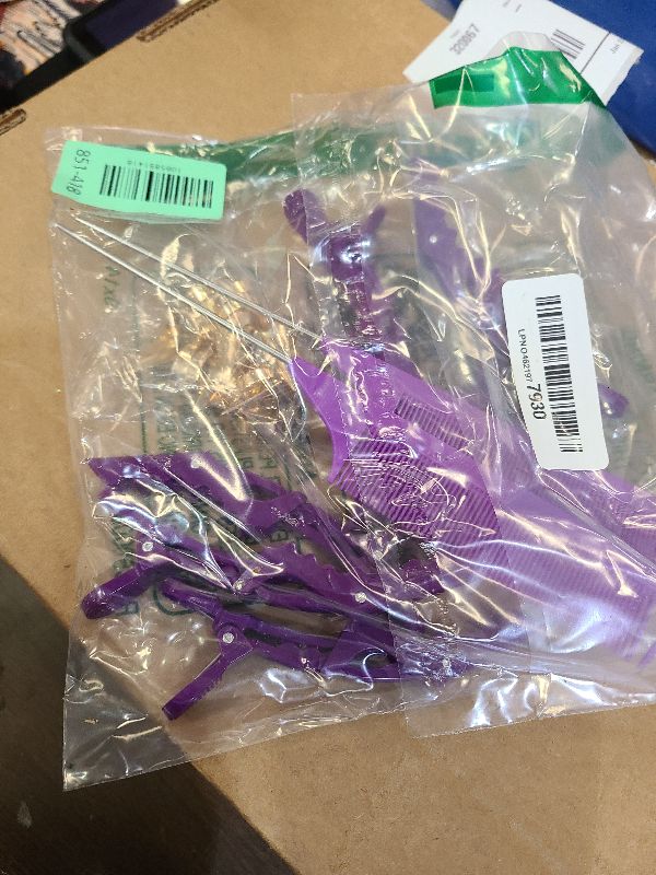 Photo 1 of 23 Pieces Hair Parting Tools Set, Magnetic Wrist Pin Holder for Braiding, Sectioning Clips, Rat Tail Combs, Hair Parting Rings