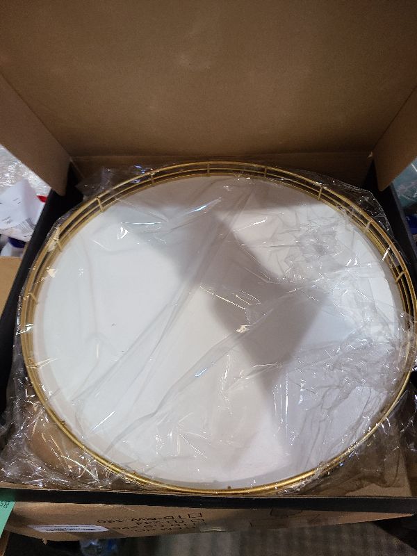 Photo 1 of 13“ Wooden Lazy Susan Turntable for Cabinet – Round Rotating Spice Rack Organizer, White Kitchen Countertop Tray for Dining Table & Pantry Storage (White & Gold)