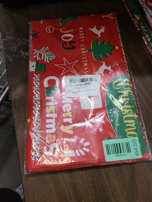 View 2 of 2 Pack Jumbo Christmas Gift Bag with Tag & Tie, 56" X 36" Oversized Christmas Plastic Wrapping Bags, Giant gift Bags for Huge Present Decoration, Holiday Bags for Large Gifts, Toys, Goodie Supplies