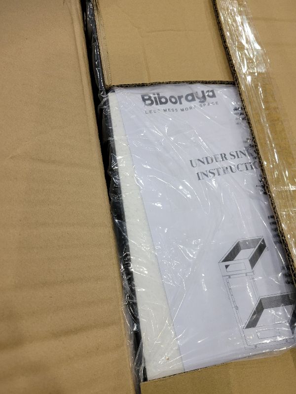 Photo 1 of 2 Pack 19IN Depth Under Sink Storage Organizer, Large 2-Tier Elegant Mesh Pull Out Shelf for Kitchen and Bathroom Cabinet Organization, L-Shaped and Adjustable Height Design-Black