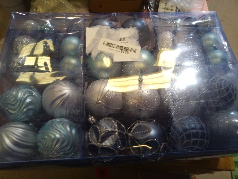 Photo 1 of 100pcs Blue Silver Christmas Balls Ornaments Tree Decorations Settled