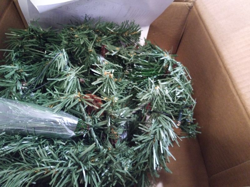 Photo 1 of [ Timer & Remote ] 4 Ft Prelit Christmas Mailbox Swag Decorations with 30 Warm White & Colored Change Light Red Berry Pinecone, 8 Modes Battery Operated Snowy Tip Xmas Mailbox Decor for Home Outdoo