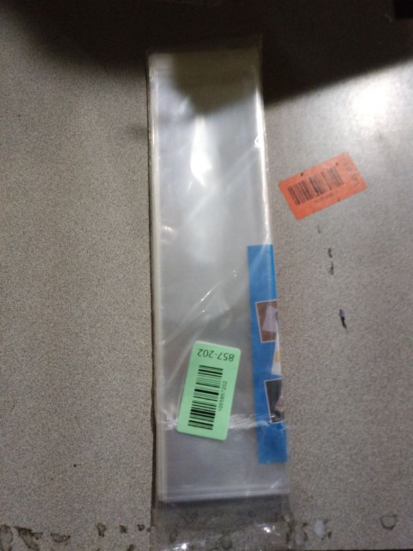 View 2 of 100 pcs Clear 3" x 11" Long Self Seal Cello Cellophane Bags Resealable Poly Bags 2.8 mils for Bakery Cookies Candles Christmas Halloween Party Decorative Pretzel Sticks