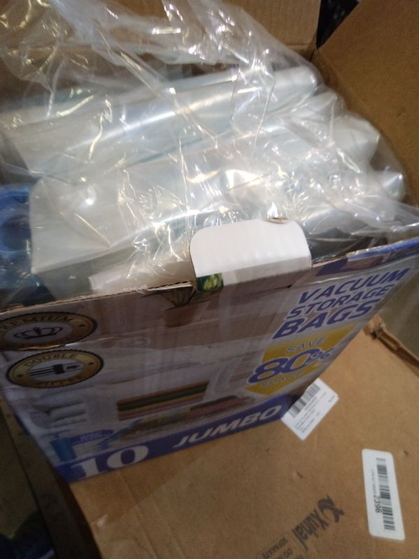 Photo 1 of 10 Pack Jumbo Vacuum Storage Bags with Hand Pump, 80% Storage Space Saving, Sturdy Leak-Free Space Saver Vacuum Seal Bags for Clothing, Vacuum Compression Bags for Travel Lugggage Blankets Comforters