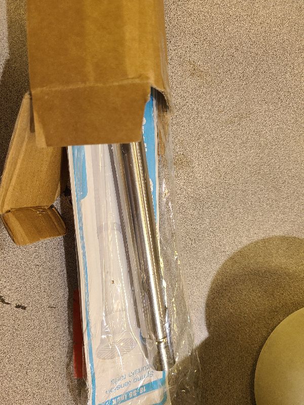 Photo 1 of 1PCS Silver Tension Curtain Rod 18-36 Inch Adjustable Curtain Rod No Drilling Tension Rods Small Tension Rod Spring Tension Curtain Rods, for Windows, Door And Closet. (With One Set Rod Holders)