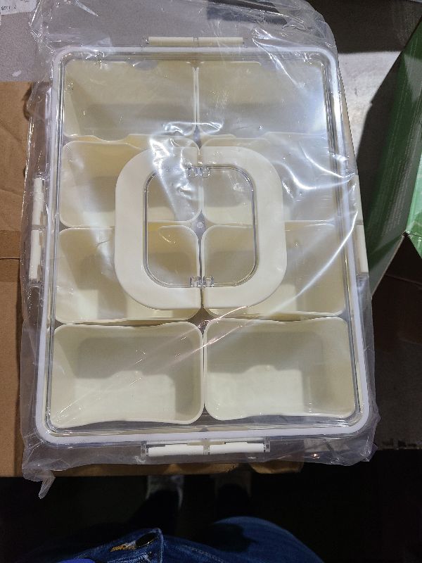 Photo 1 of 2 Pack Snackle Box Container - Dishwasher Safety Divided, Serving Tray with Lid and Handle - Charcuterie Board for Portable Snack Platters - Clear Organizer for Fruits Snacks,Perfect for Road Travel