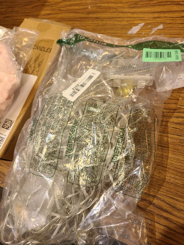 Photo 1 of 2 Pack Red White Green Christmas Icicle Lights Battery Operated, Total 204 LED Twinkle Icicle Lights 20Ft Clear Wire with 8 Lighting Modes Timer Function for Outdoor Indoor House Party Decoration