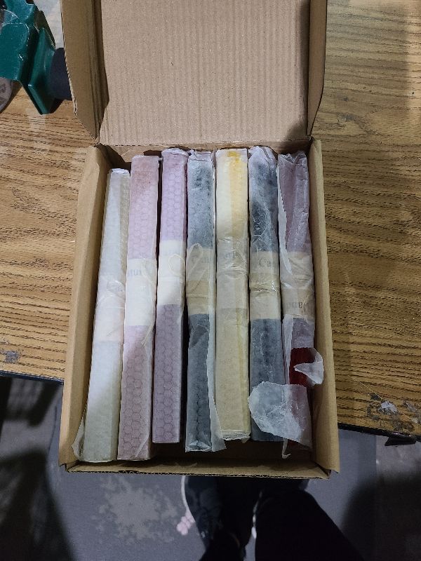 Photo 1 of 14 Pack Beeswax Taper Candles, Handmade Bees Wax Candle for Home, Dripless & Unscented Candle Sticks, 9" Tall, Rainbow Colored Candles by Kissingfish