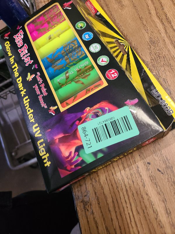 Photo 1 of 12 PCS Glow Face Body Paint, Glow In The Dark Under UV Black Light Sticks Makeup Neon Face Painting Kits for Adult Halloween Festival Accessory Glow Party Supplies