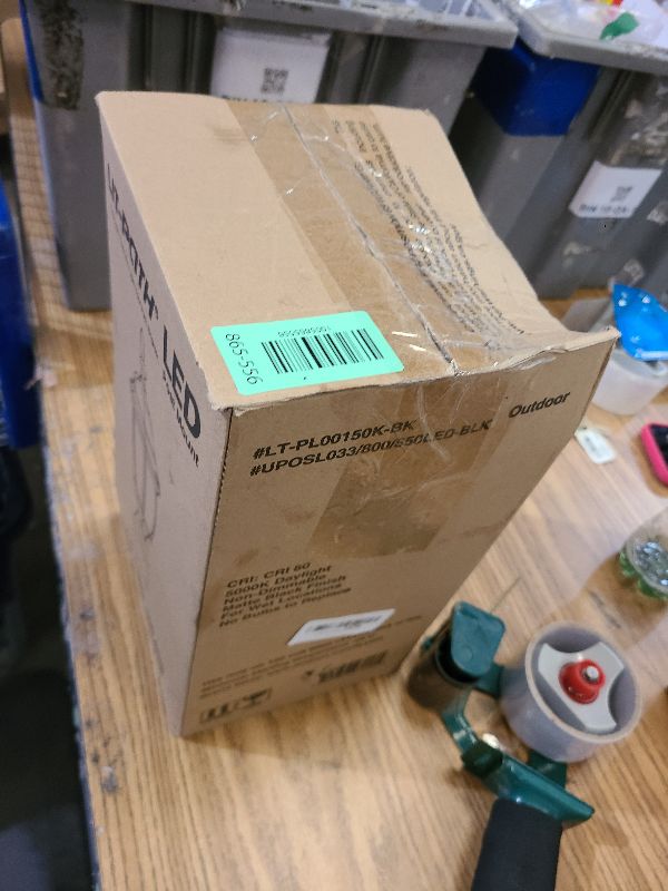 Photo 1 of -Path Led Outdoor Post Lighting Fixture, Pole Lantern, 9.5W 800 Lumens, 5000K Daylight White, Aluminum Housing Plus Glass, Matte Black Finish, 1-Pack