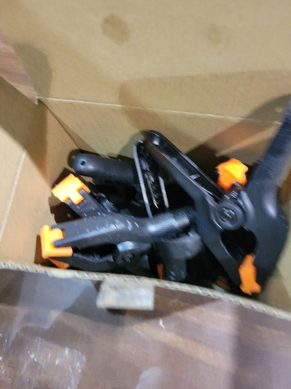 Photo 1 of 12 Pack Plastic Spring Clamps, 3.5inch Small Heavy Duty Clips for Crafts, Backdrop Stand, Woodworking, Photography Studios (Black)