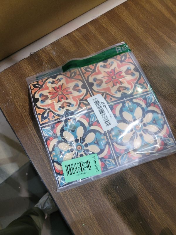View 2 of 10 PCS 7.8"x7.8" Vintage Mexican Tile Stickers – Colorful Peel and Stick Wall Decals for Kitchen Backsplash, Self-Adhesive Waterproof Decor for Walls and Room Accents