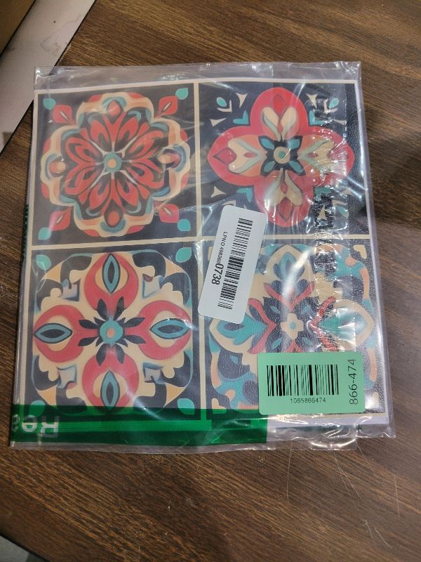 Photo 1 of 10 PCS 7.8"x7.8" Vintage Mexican Tile Stickers – Colorful Peel and Stick Wall Decals for Kitchen Backsplash, Self-Adhesive Waterproof Decor for Walls and Room Accents