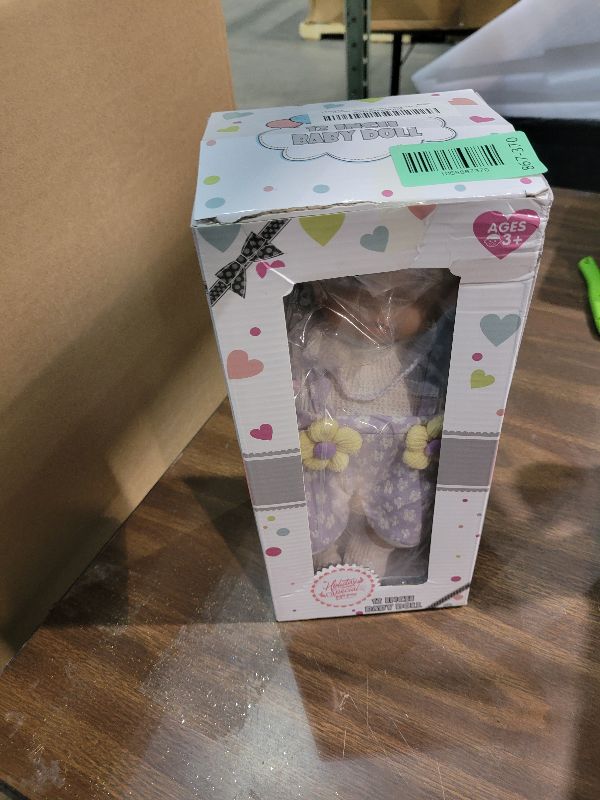 Photo 1 of 12" Flower Pattern Baby Doll With Backpack Carrier Can Store Clothes and Accessories,12 Inch Baby Dolls Set In Gift Box With Hanky Pacifier Bottle Pretend Baby Care Toy For Girl Child Toddler 3+ Gifts